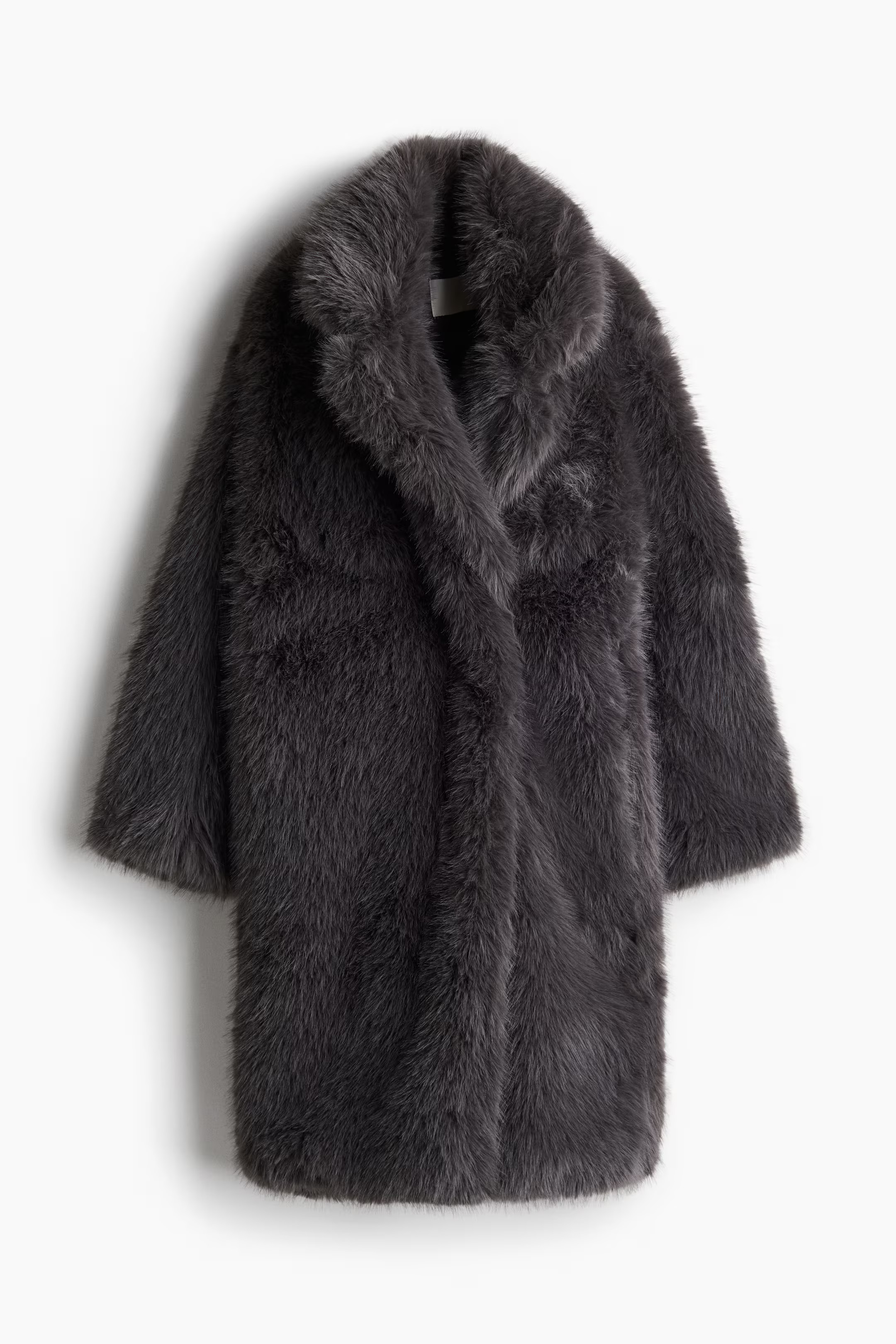 Fluffy coat - Dark grey - Ladies | H&M GB | H&M (UK, MY, IN, SG, PH, TW, HK)