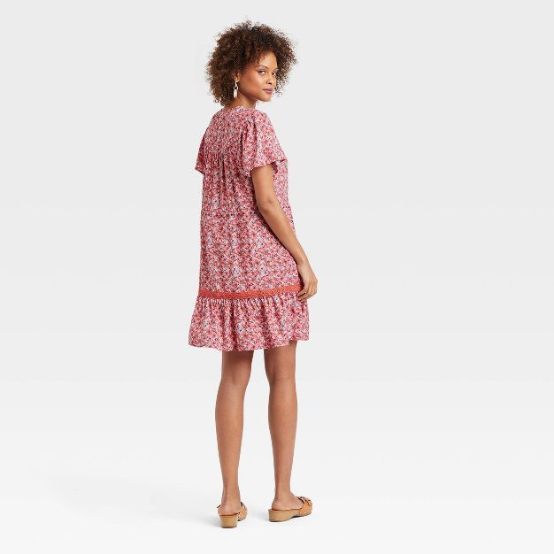 Women's Flutter Short Sleeve Button-Front Dress - Knox Rose™ | Target