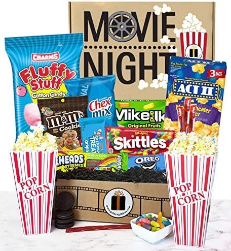 Amazon.com : Deluxe Movie Night Gift Popcorn Buckets, Popcorn, Snacks - Perfect for College Stude... | Amazon (US)