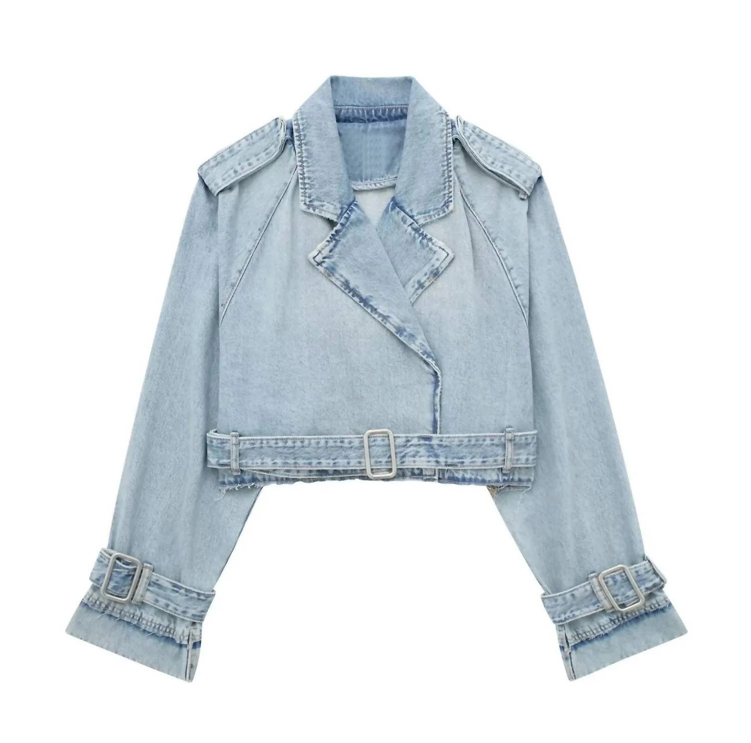 Women's Cropped Jean Jacket In Blue | Shop Simon