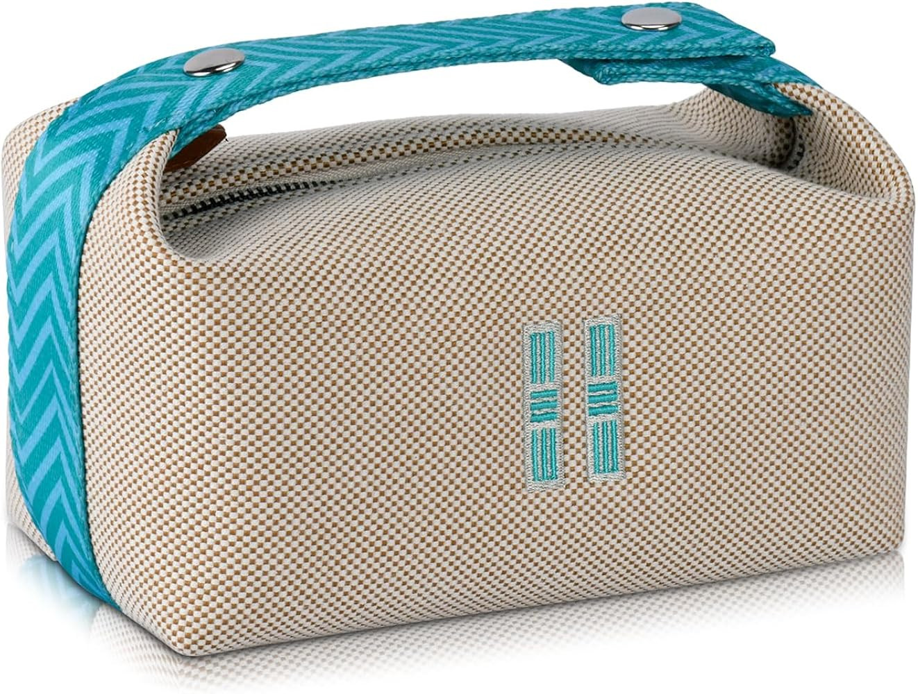 Fashion Makeup Bag for Women, Orange Red Canvas Make up Travel Bag, Hanging Cosmetic Bag Organize... | Amazon (US)