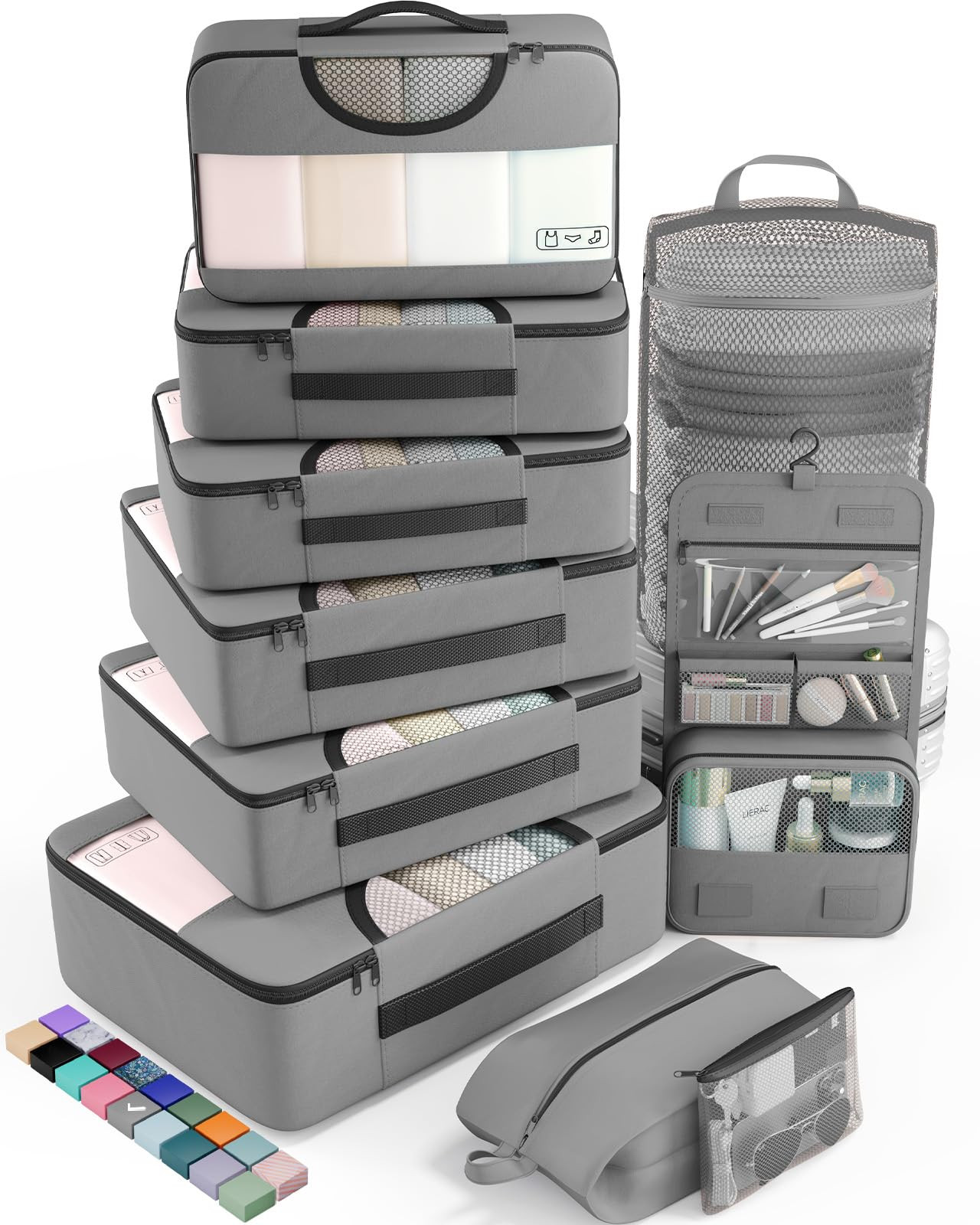 Veken 10 Set Packing Cubes for Travel Essential, Suitcase Organizer Bags in 4 Sizes, Carry-On Lug... | Amazon (US)