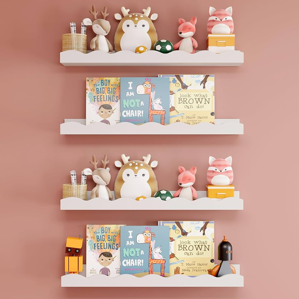 Floating Shelves for Wall Décor Set of 4 Nursery Book Shelves Bathroom Shelves Over Toilet Wall ... | Amazon (US)