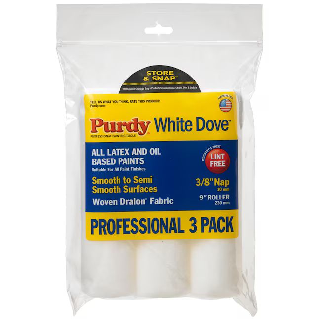 Purdy WhiteDove 3-Pack 9-in x 3/8-in Nap Woven Acrylic Fiber Paint Roller Cover | Lowe's