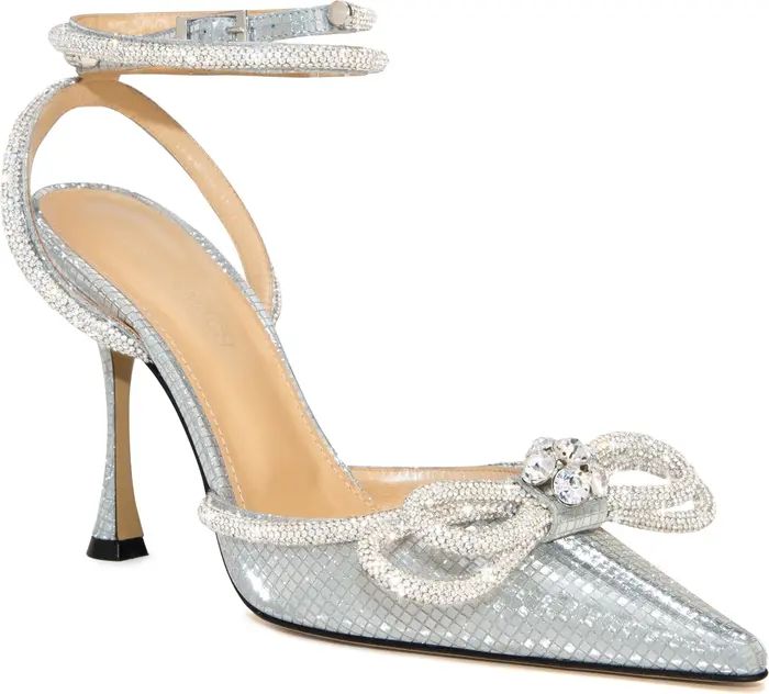 Mach & Mach Crystal Double Bow Pointed Toe Pump | Nordstrom | Nordstrom