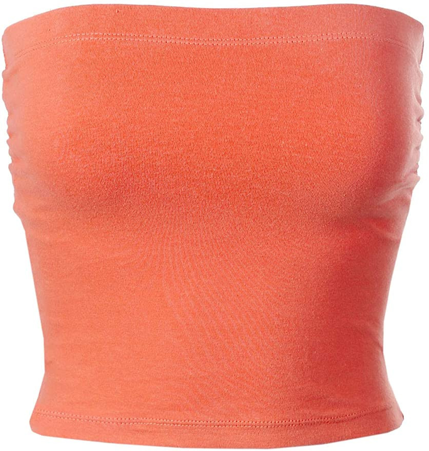 MixMatchy Women's Solid Casual Summer Side Shirring Scrunched Double Layered Tube Top | Amazon (US)