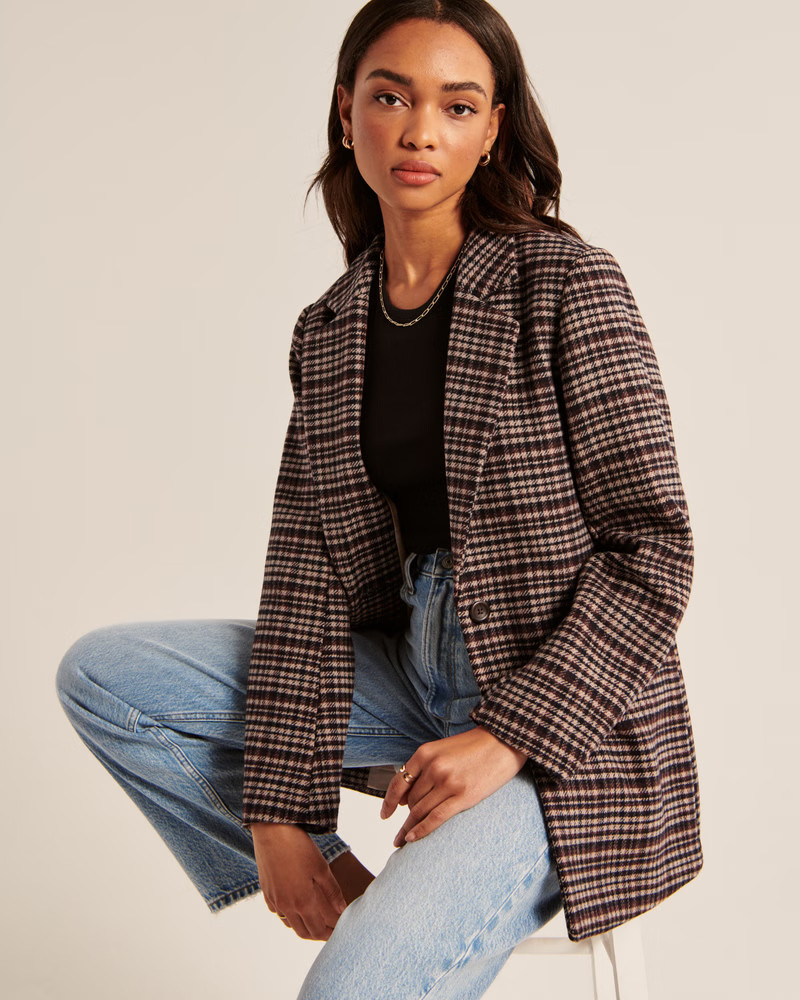 Wool-Blend Blazer Coat | Abercrombie & Fitch (US)
