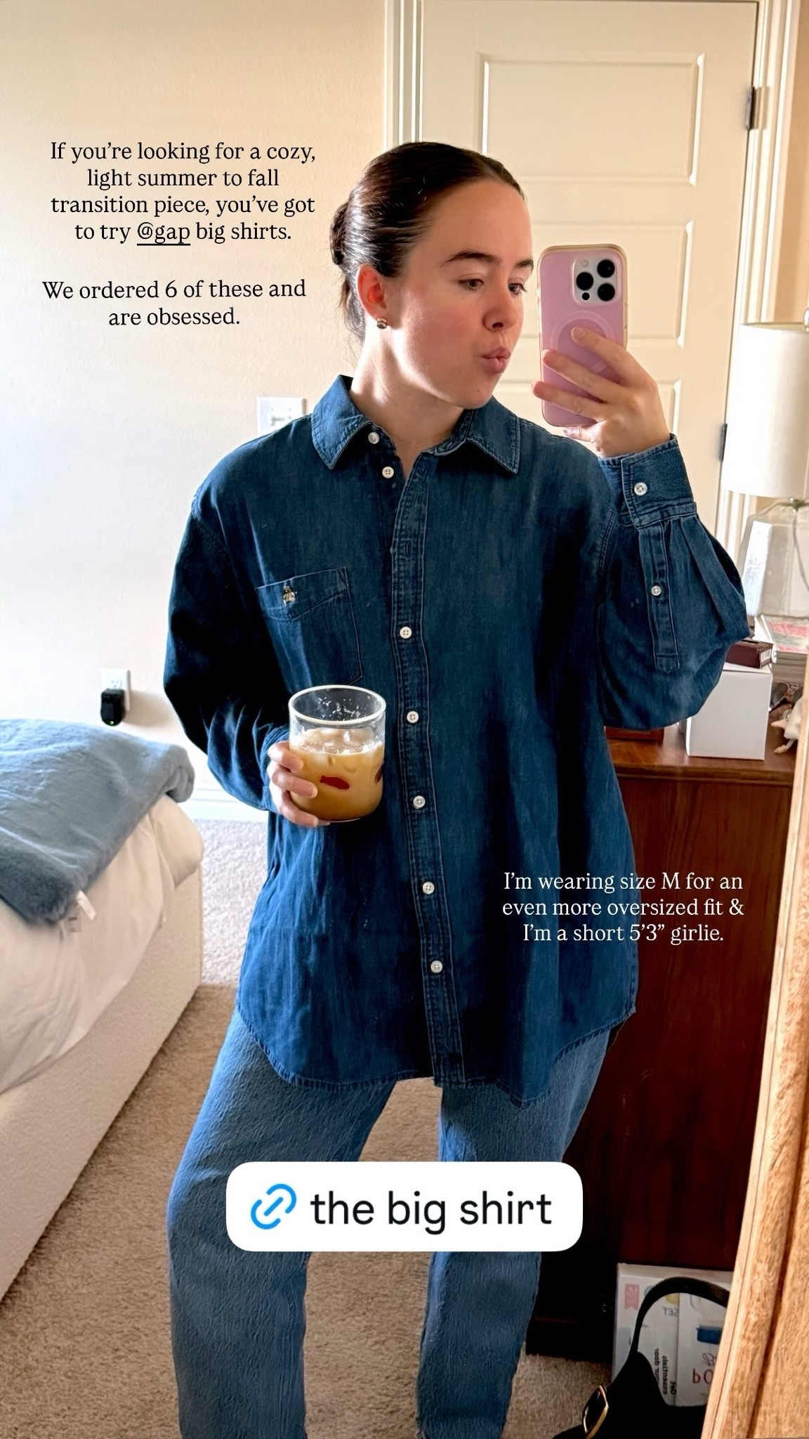 The GAP BIG SHIRT!! 💕 AKA: The best light weight summer to fall transition piece!! 5’3” and wearing a size medium for an even more oversized fit.

#LTKootd #LTKSeasonal #LTKPetite