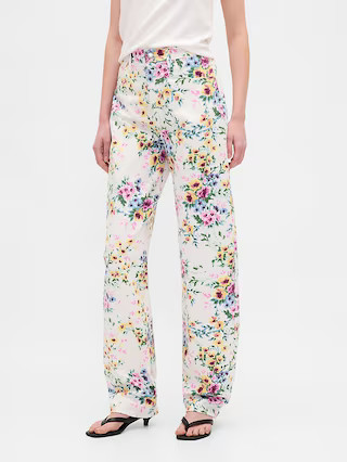 High Rise Floral Barrel Jeans | Gap (US)