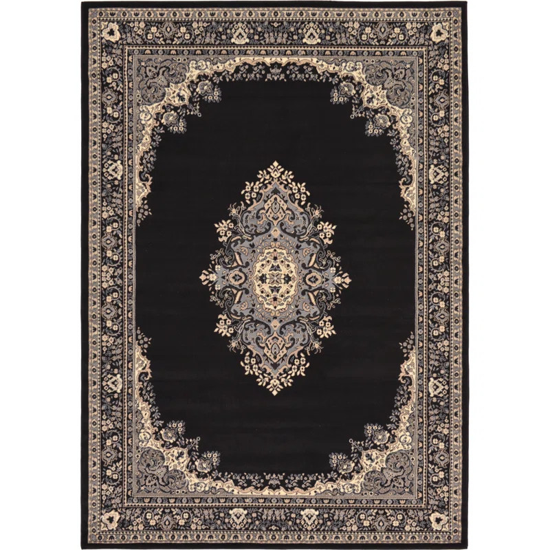 Balthrop Oriental Black Area Rug | Wayfair North America