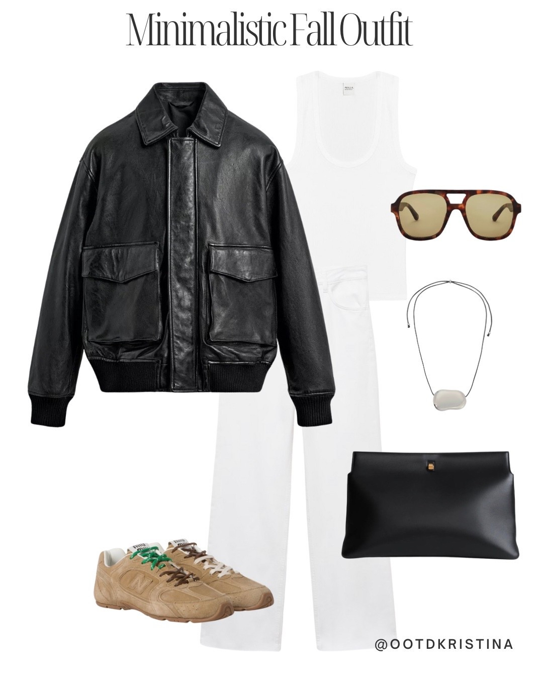 Minimalistic outfit for fall 
#falloutfit #jacket #bomberjacket #blackjacket #leatherjacket #miumiu #zara #widelegpants #clutch #aviators 

#LTKFindsUnder100 #LTKSeasonal #LTKFindsUnder50