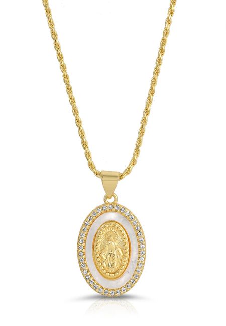 Mother mary necklace 
Christian jewelry 
Catholic

#LTKfindsunder100 #LTKstyletip