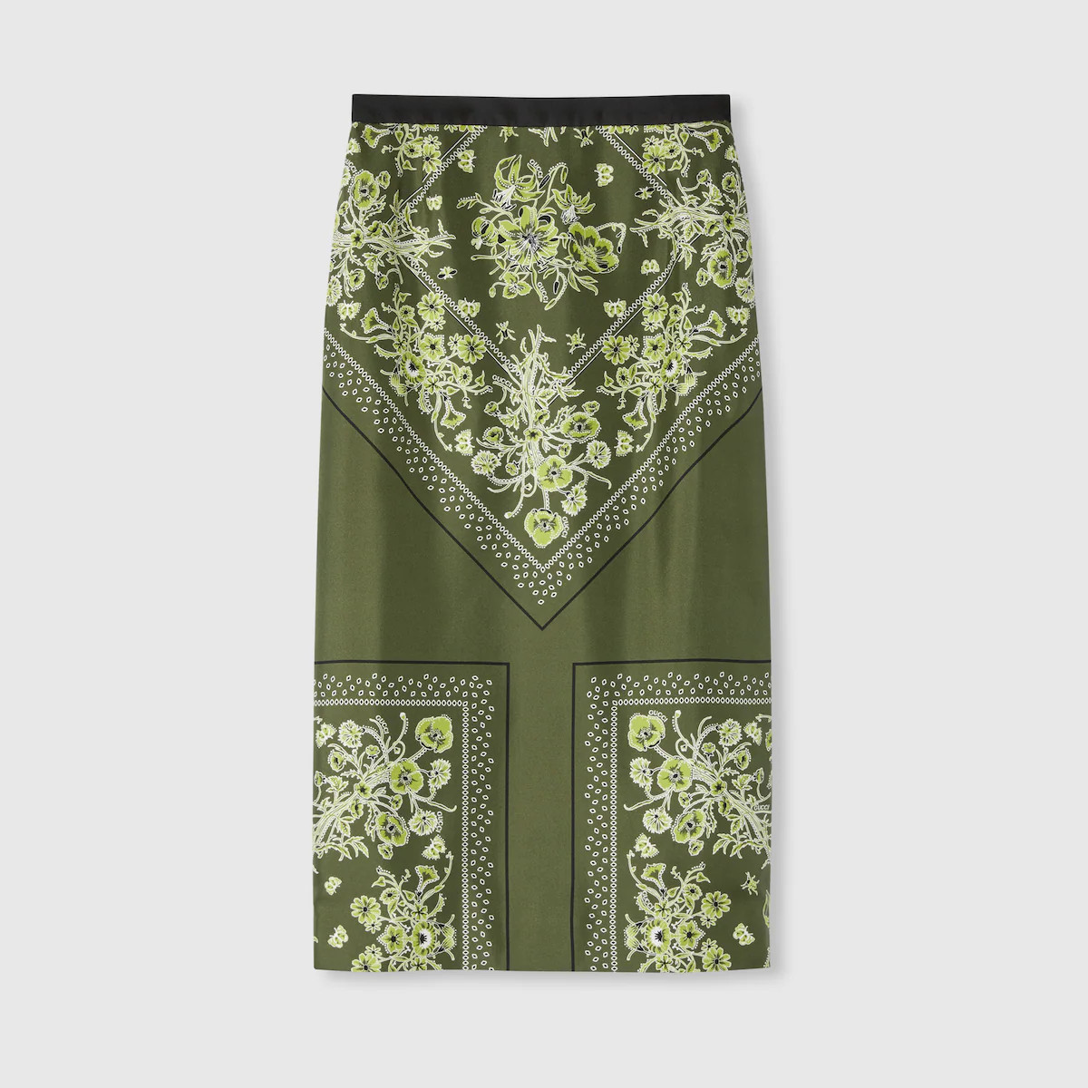 Gucci - Printed silk twill skirt | Gucci (US)