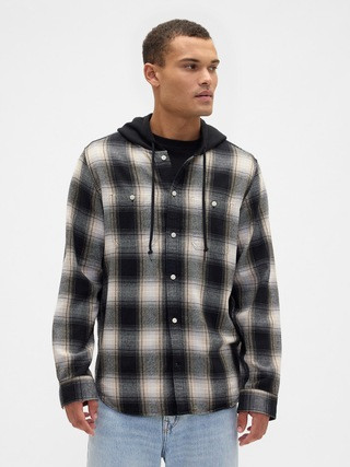 Hooded Flannel Shirt in Standard Fit | Gap Factory