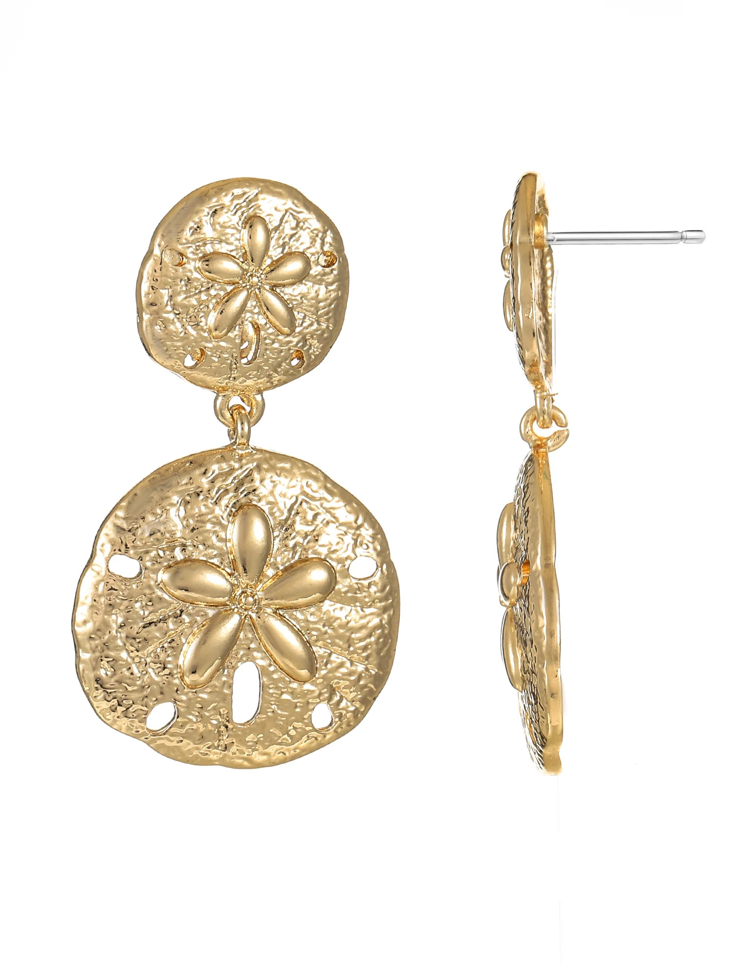 Time and Tru Goldtone Sand Dollar Earrings, 1 Pair | Walmart (US)