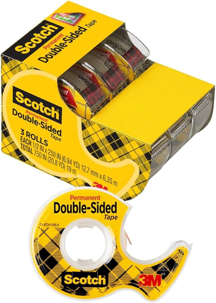 Scotch Double Sided Tape, Permanent, Arts and Crafts Alternative to Scrapbooking Tape, 1/2 in x 2... | Amazon (US)