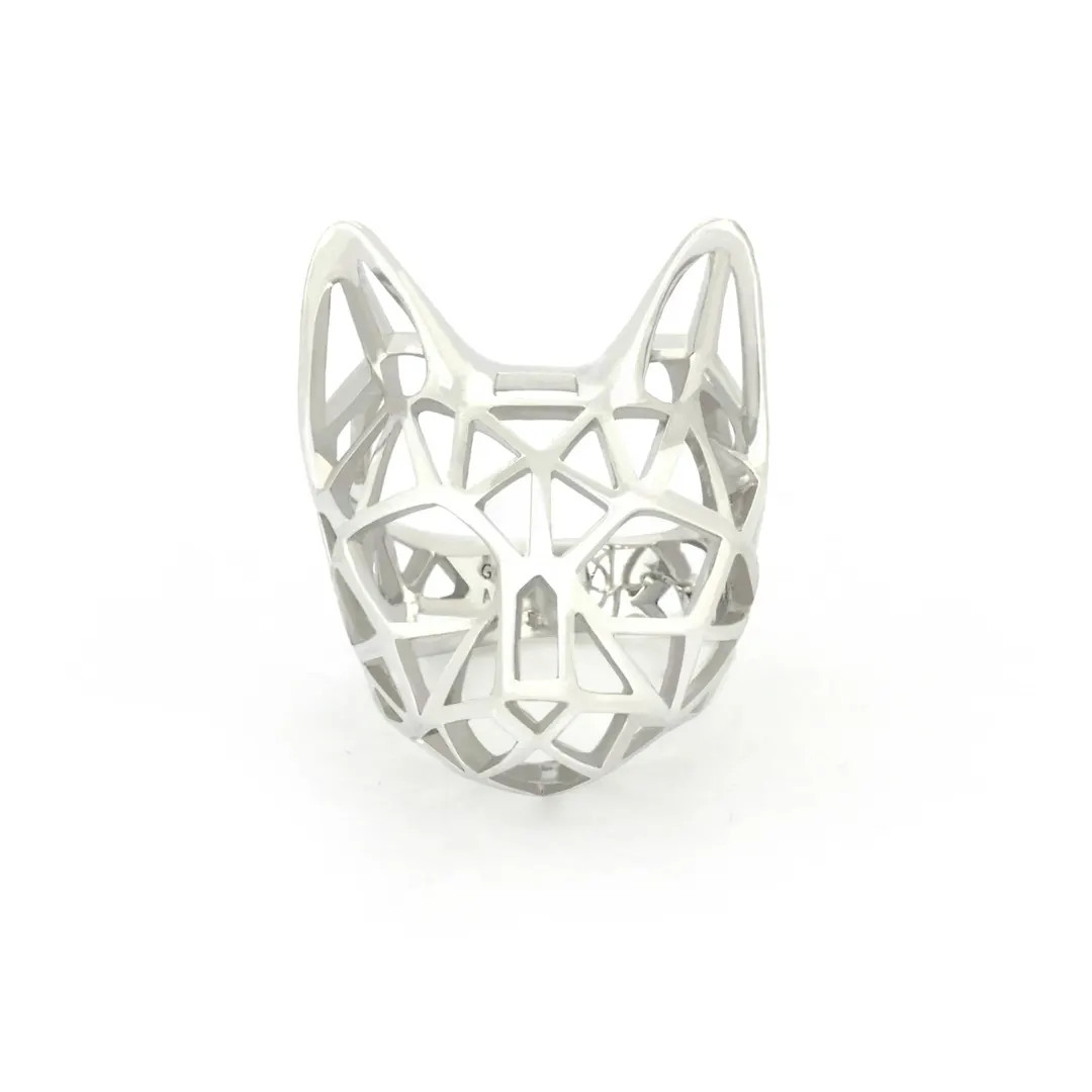 Meology Silver Cat Ring, Cute Cat Ring, Silver Cat Ring, Statement Jewelry, Wearable Art, Maewmar... | Etsy (US)