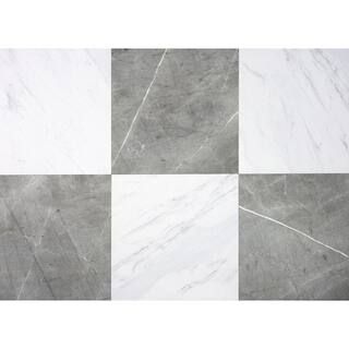 CHRIS LOVES JULIA FloorPops 2.76 MIL x 12 in. W x 12 in. L Black Marble Bonneville Peel and Stick... | The Home Depot
