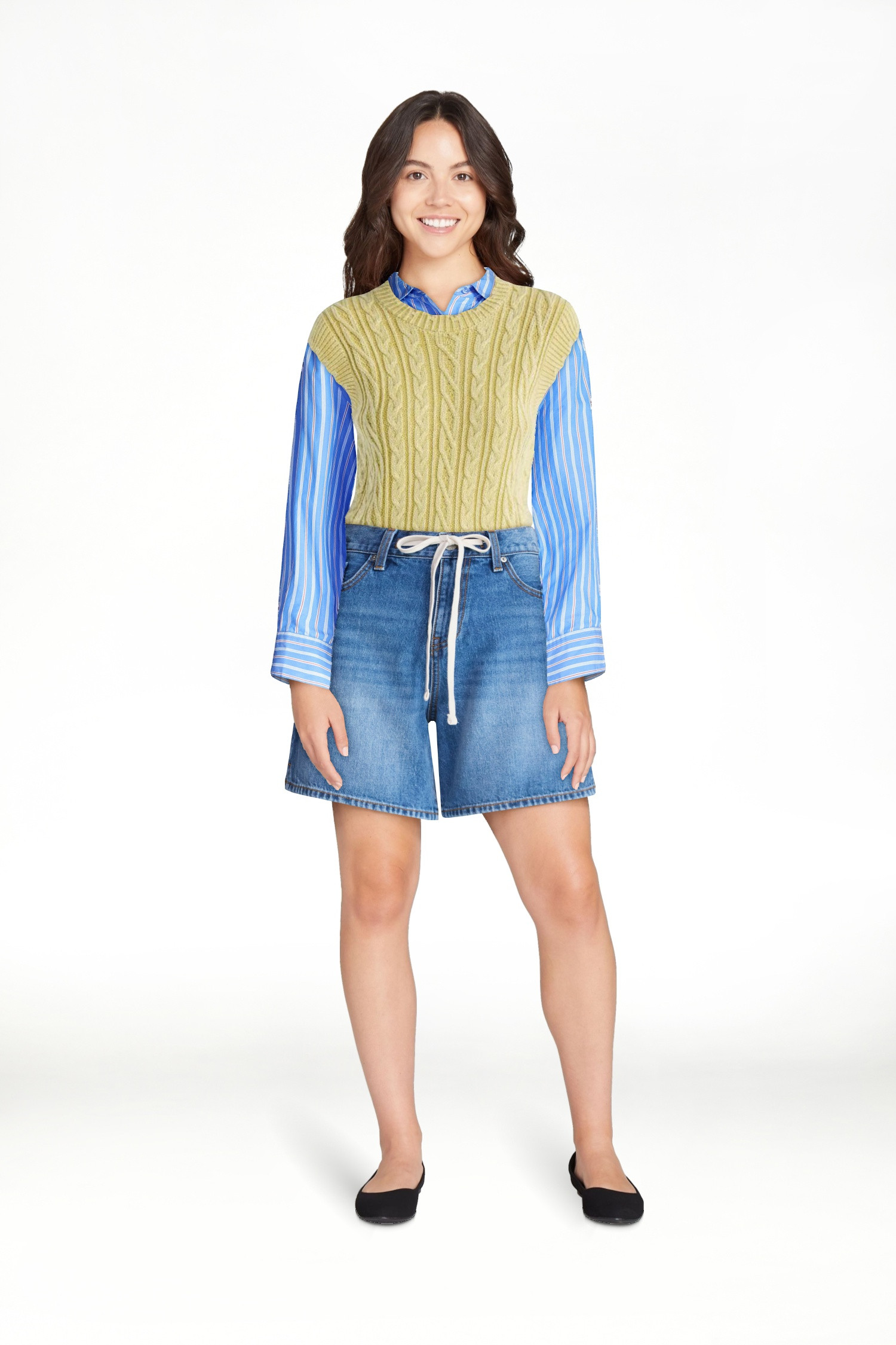 Free Assembly Women's Scalloped Cable Knit Cotton Vest, Sizes XS-XXL | Walmart (US)