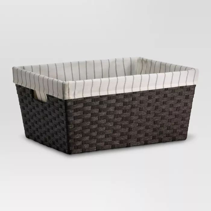 17x12x8" Large Lined Basket Dark Brown Weave - Threshold™ | Target