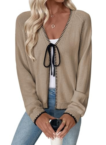 EVALESS Cardigan Sweaters for Women Trendy Lightweight,Parchment XX-Large | Amazon (US)