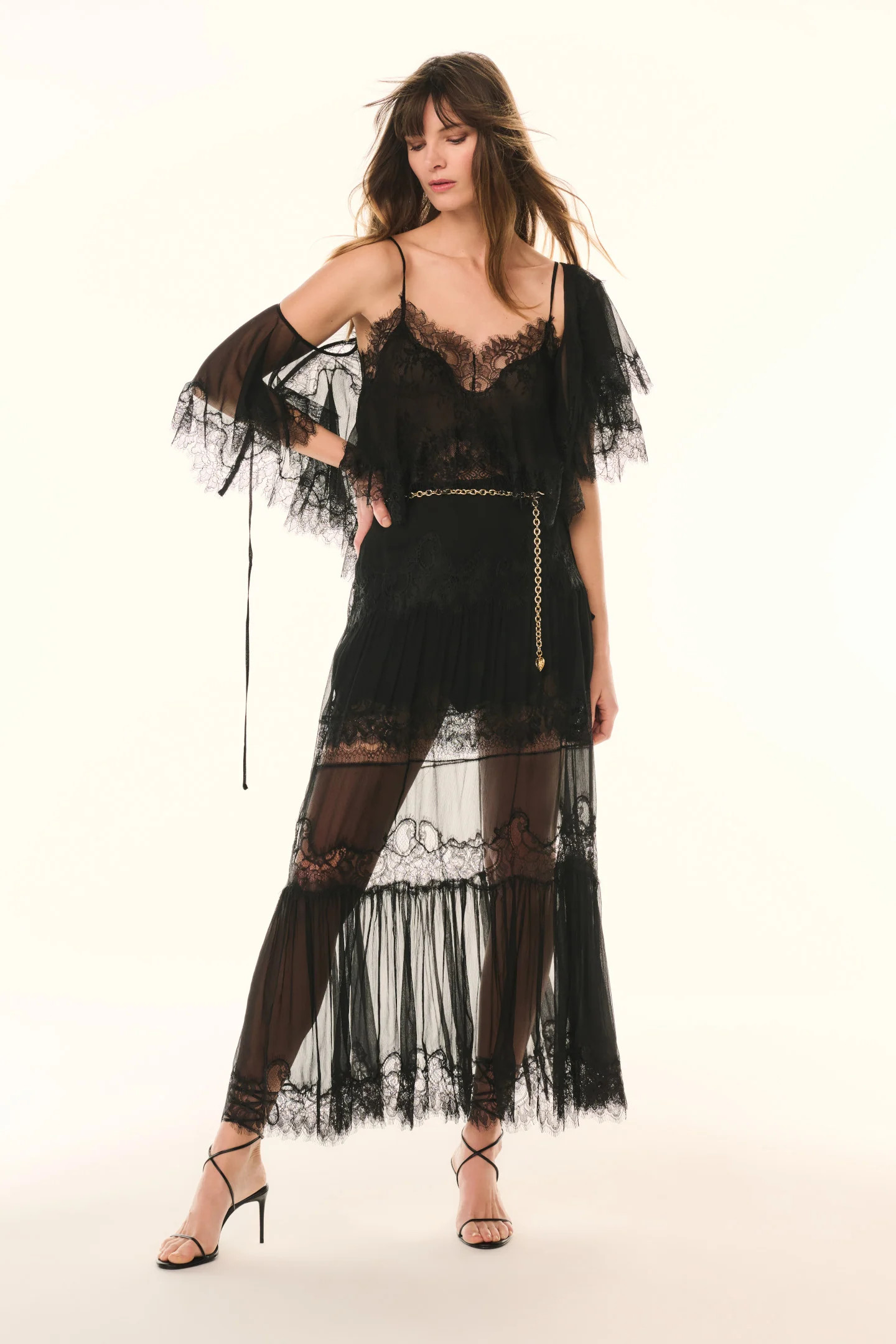 Aureline Silk Lace Pleated Maxi Skirt | LoveShackFancy