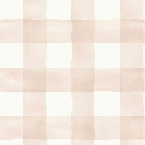 Watercolor Check Pink and White Removable Wallpaper | Bellacor