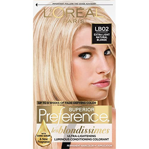 L'Oreal Paris Superior Preference Fade-Defying + Shine Permanent Hair Color, LB02 Extra Light Natural Blonde, Pack of 1, Hair Dye | Amazon (US)