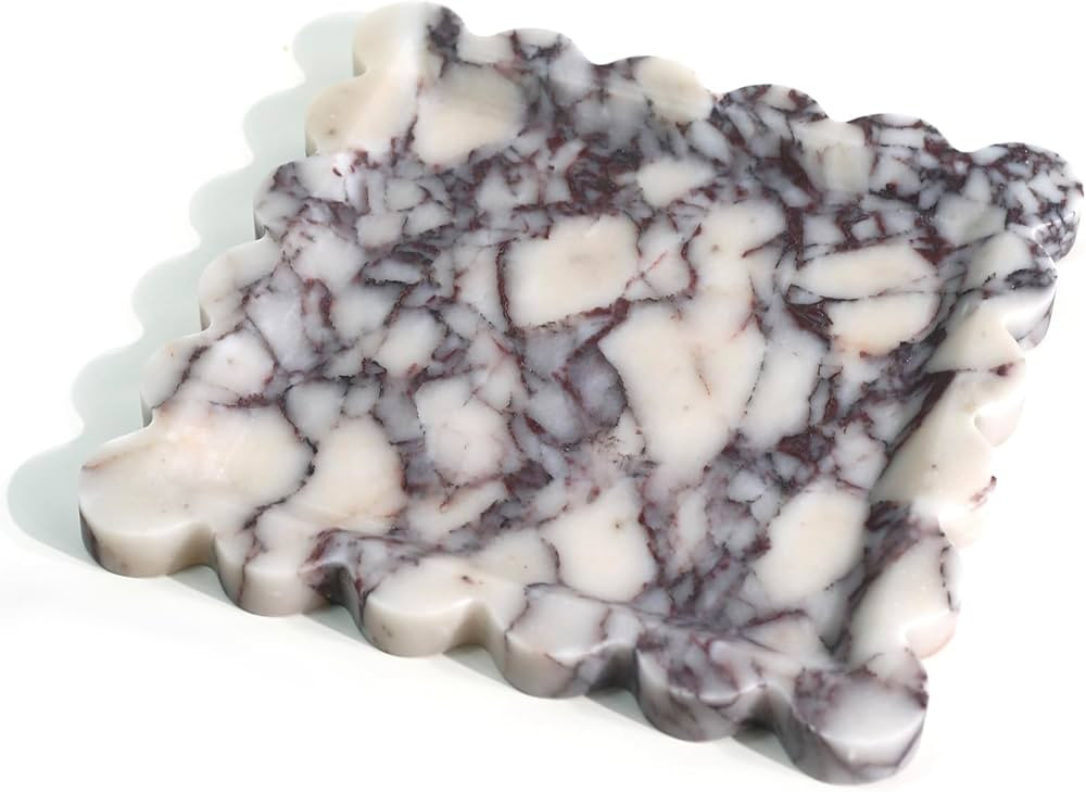 Natural Marble Vanity Tray - Luxury Scalloped Marble Storage Tray for Home Decor - Square (9.8 * ... | Amazon (CA)