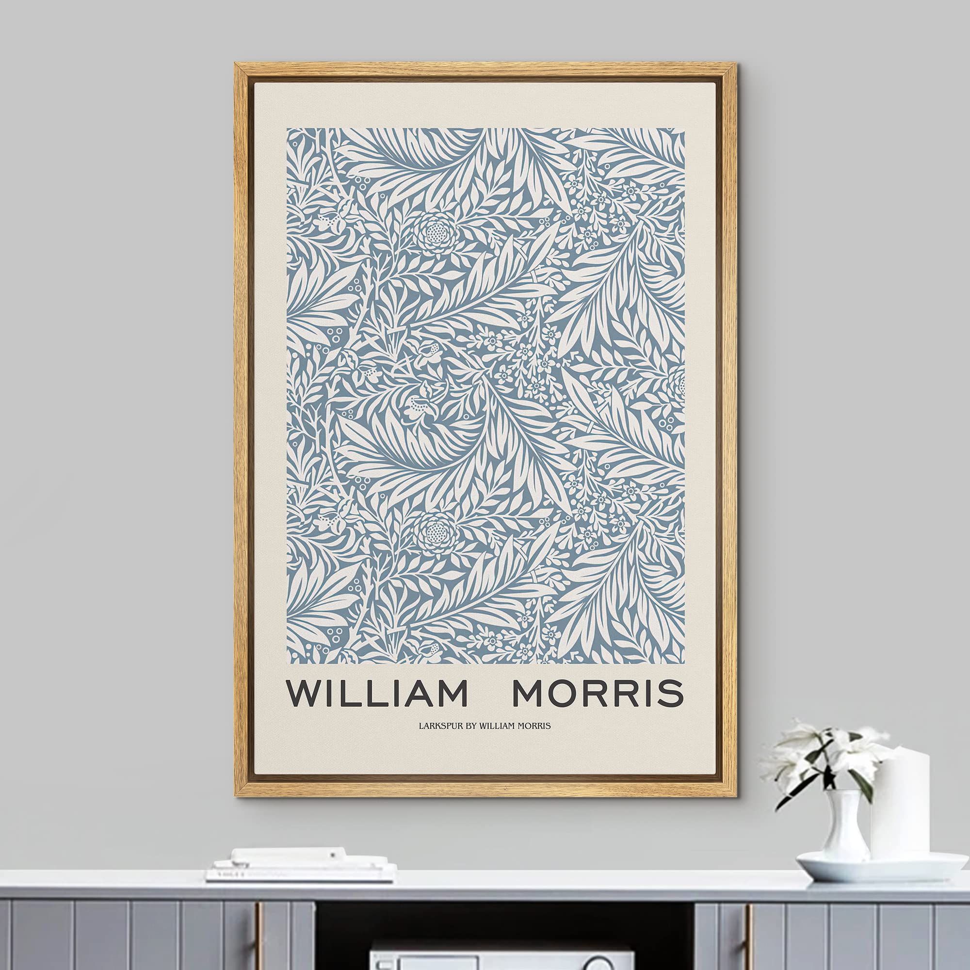 IDEA4WALL Framed Canvas Print Wall Art Larkspur Floral Flower Pattern by William Morris Historic Cul | Amazon (US)