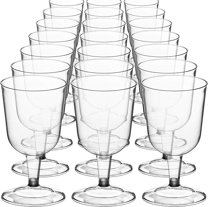 DecorRack 24 Wine Glasses, 6 Oz -BPA Free- Plastic Party Wine Cups, Perfect for Outdoor Parties, ... | Amazon (US)