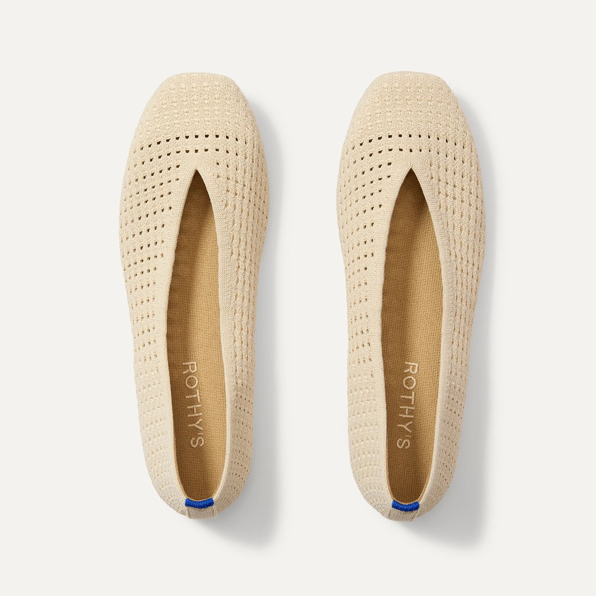 Max Square Ballerina Flat in Off White Mesh | Rothy's | Rothy's