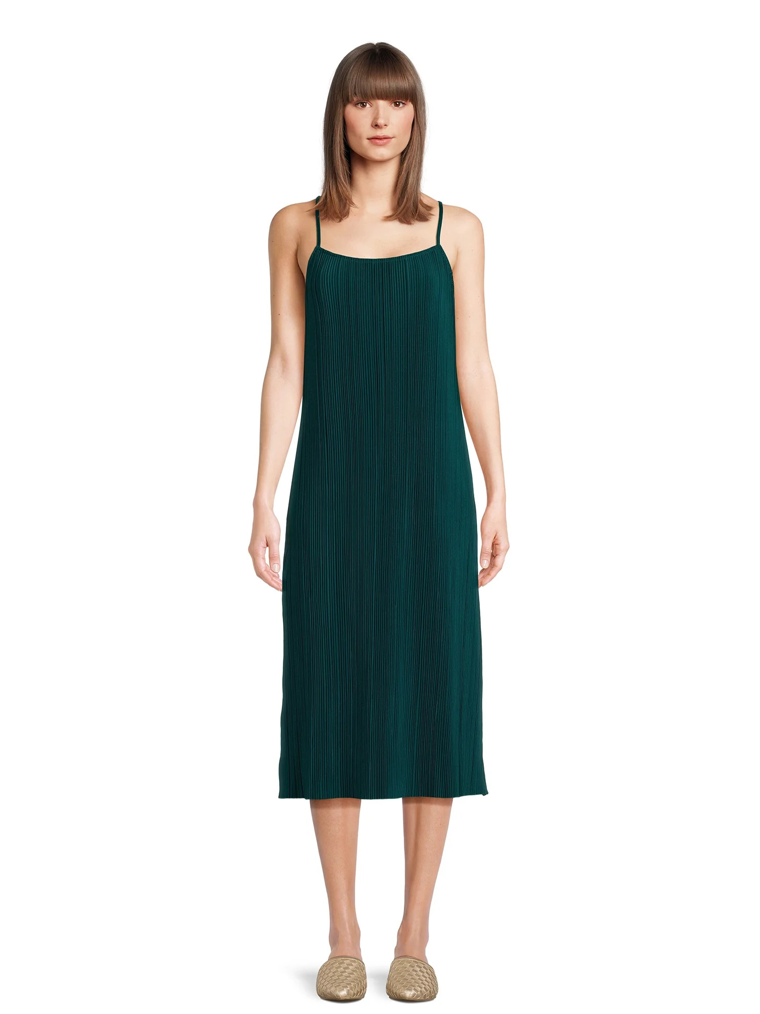 Time and Tru Women's Plisse Slip Dress, Sizes XS-XXXL - Walmart.com | Walmart (US)
