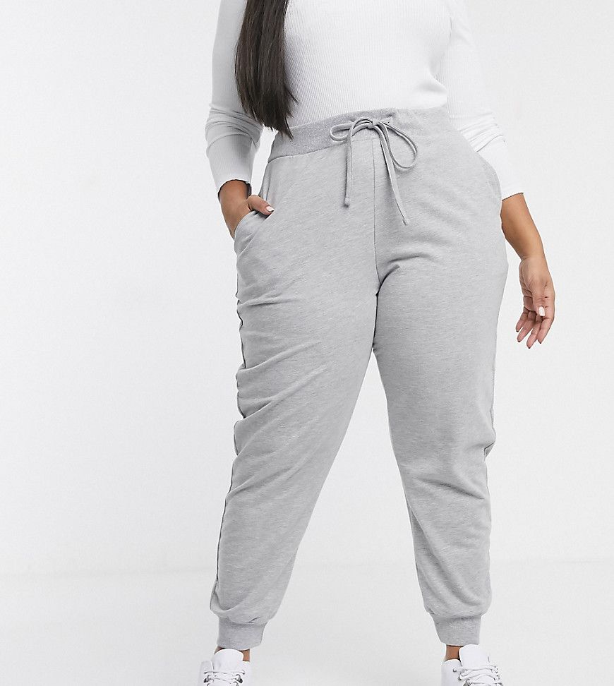 ASOS DESIGN Curve basic jogger with tie-Gray | ASOS (Global)