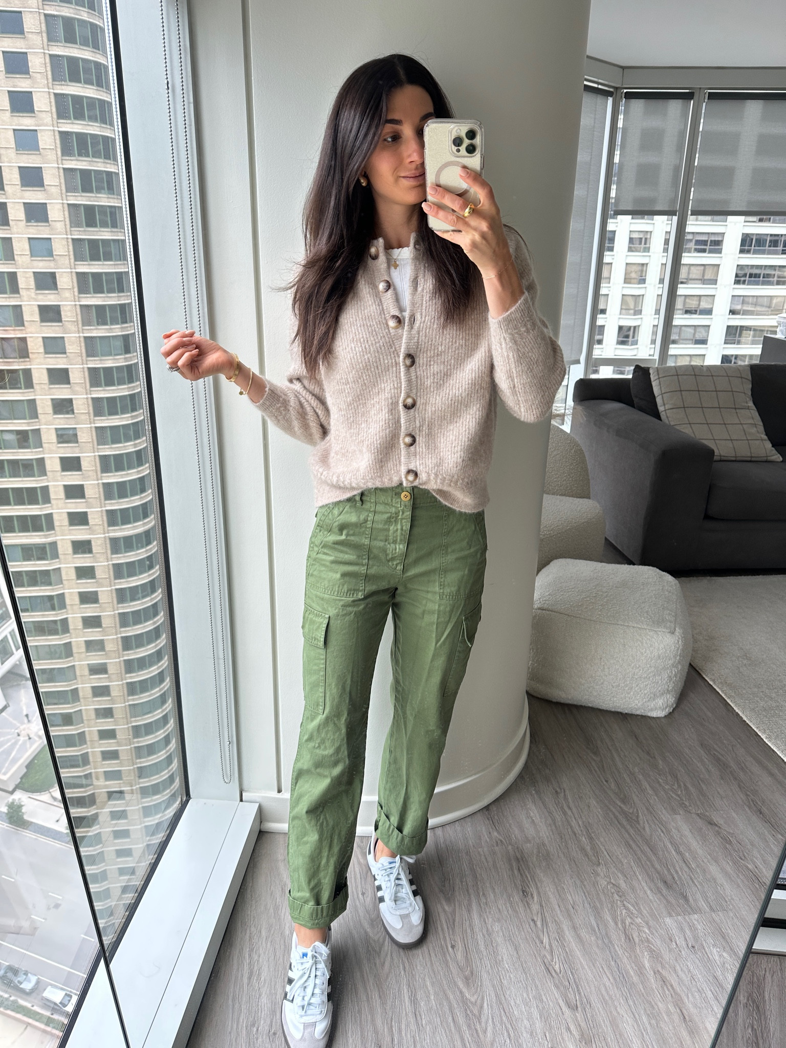 Casual outfit 
Casual Friday 
Cargo pants 
Fall sweater 

#LTKSeasonal #LTKshoecrush #LTKstyletip