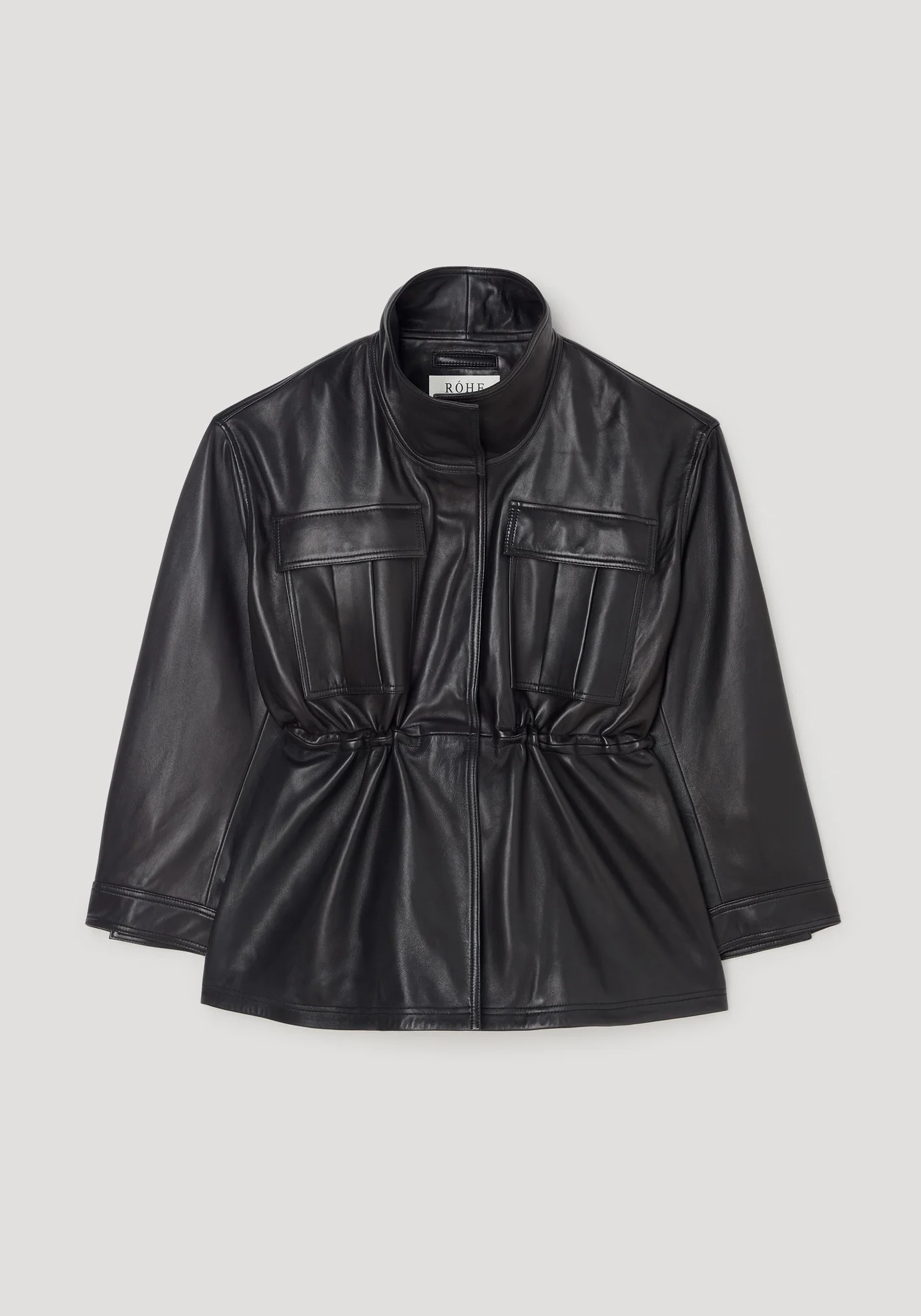 Sculptural leather jacket | black | Rohe