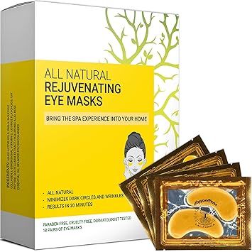 All Natural Under Eye Patches & Masks (18 Pairs) - Anti Aging Treatment for Bags, Puffiness, Wrin... | Amazon (US)