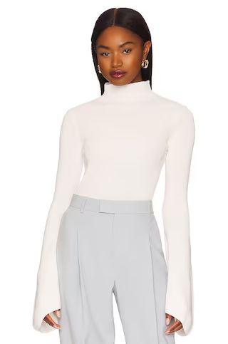 L'Academie Farrel Mock Neck Sweater in Ivory from Revolve.com | Revolve Clothing (Global)