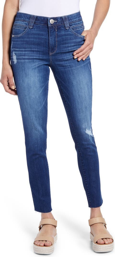 Ab-Solution High Waist Raw Hem Slim Jeans | Nordstrom
