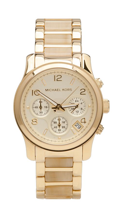 Michael Kors Runway Chronograph Watch in Metallic Gold | Revolve Clothing (Global)