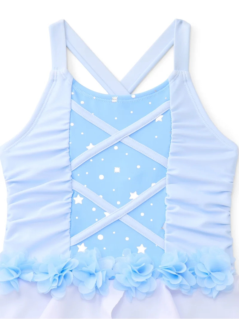 Disney Princess Cinderella Toddler Girls Cosplay One Piece Swimsuit with UPF50+, Sizes 12M-5T | Walmart (US)