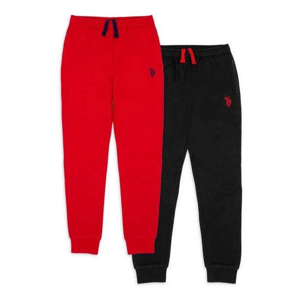 U.S. Polo Assn. Boys Fleece Jogger 2-Pack Sweatpants, Sizes 4-18 - Walmart.com | Walmart (US)