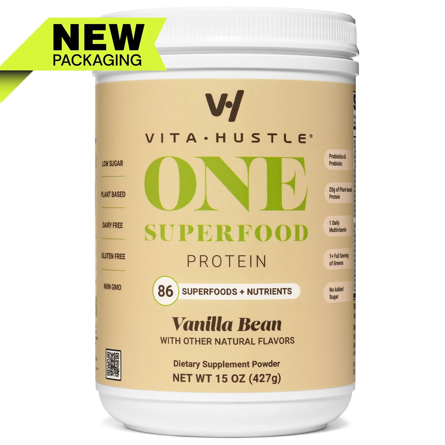 Kevin Hart's VitaHustle One Superfood Protein + Greens Powder, 20g Plant Protein, Vanilla, 10 Svg | Walmart (US)