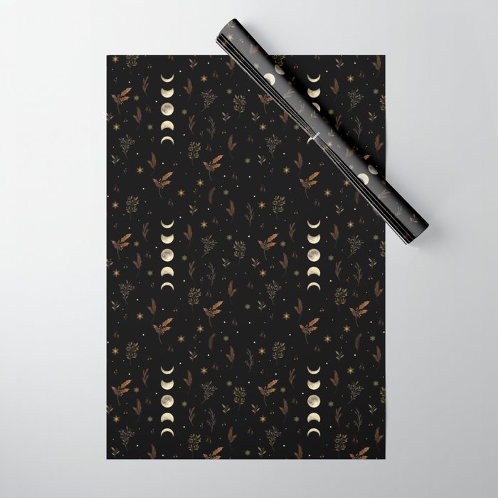 Moonlight Garden - Winter Brown Wrapping Paper | Society6