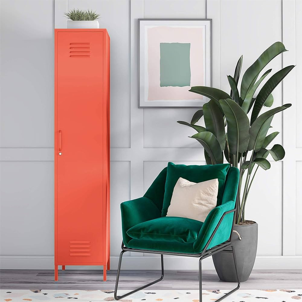 Novogratz Cache Single Metal Locker Storage, Orange Cabinet | Amazon (US)