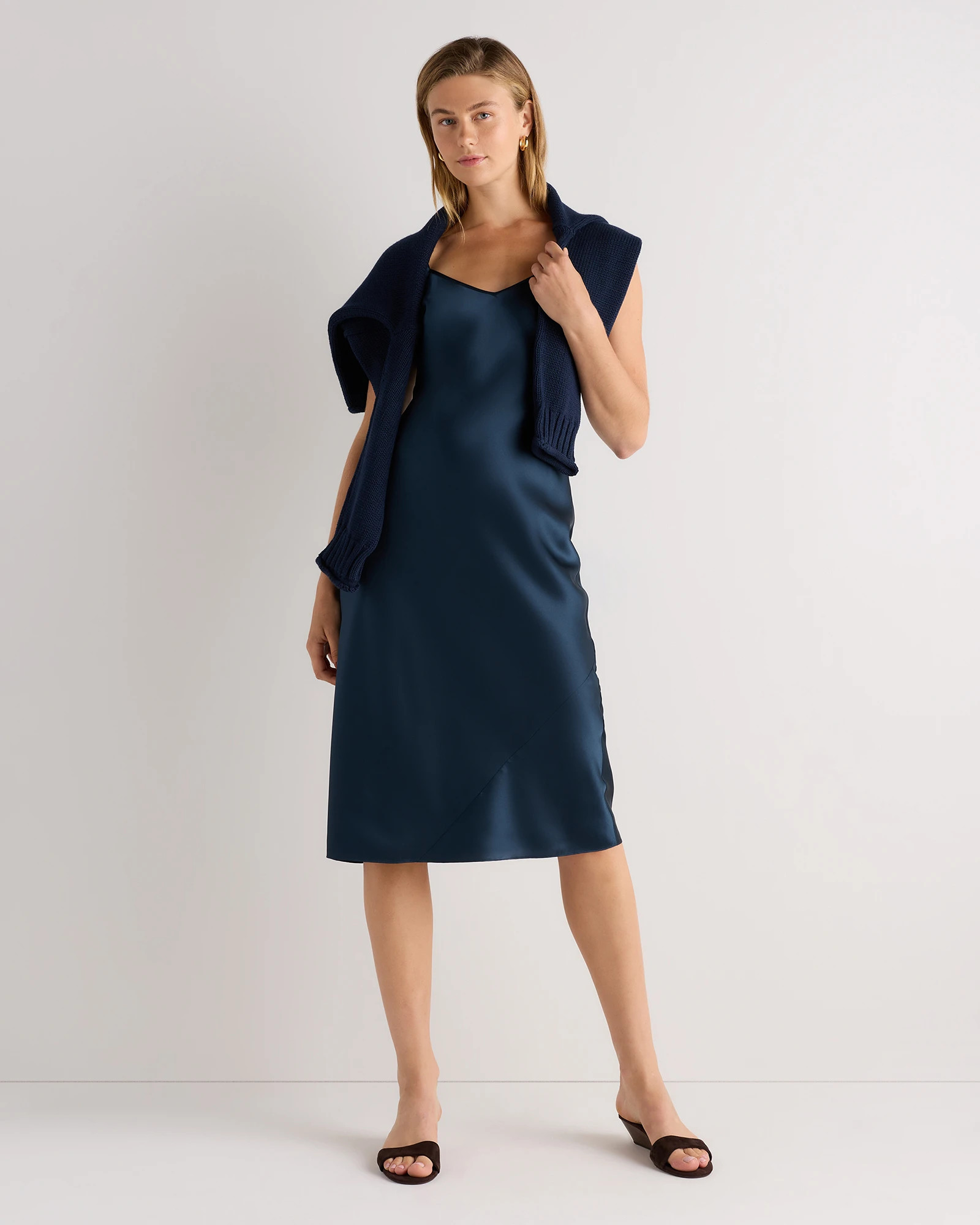 Quince | Women's Slip Dress in Ruby Noir, Size Medium, Silk | Quince