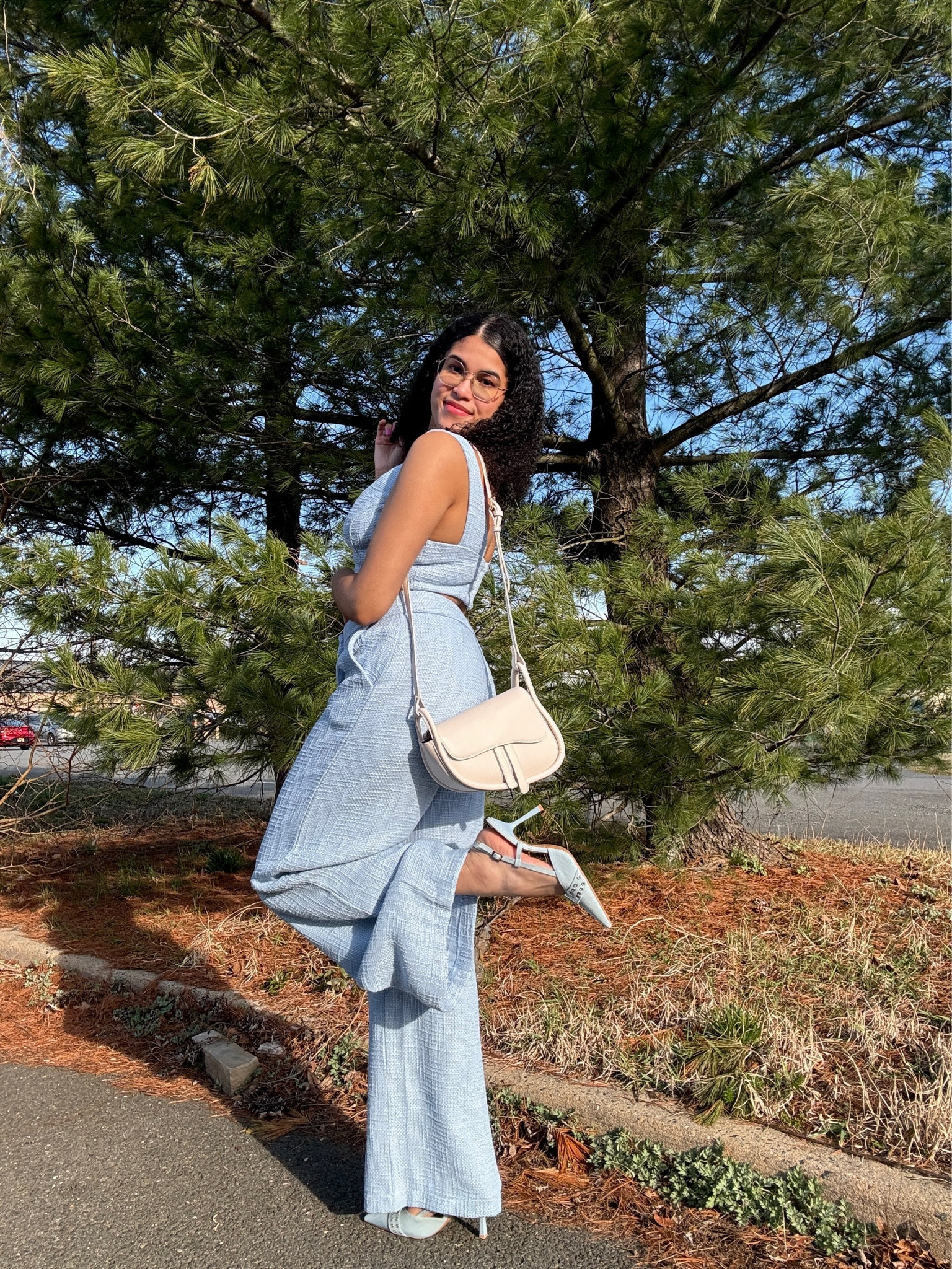 The perfect blue outfit! | Spring outfit | Blue fit| Beige purse |#Lulus #bluefit #blueoutfit #blueheels #whitepurse #fashion 

#LTKfindsunder50 #LTKfindsunder100