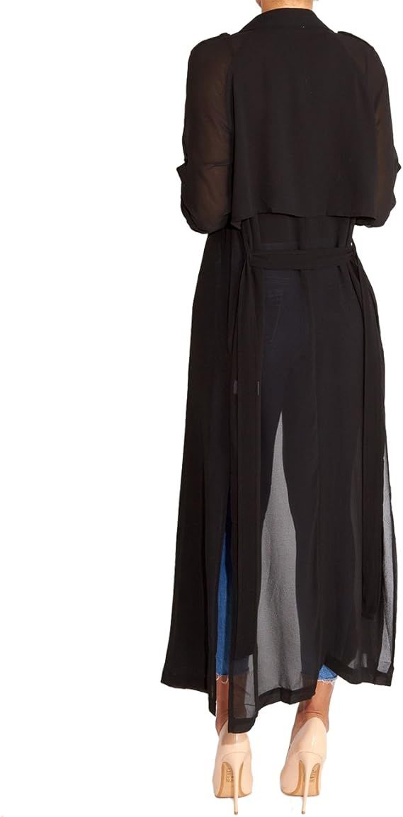 Begonia.K Women's Long Sleeve Chiffon Lightweight Maxi Sheer Duster Cardigan | Amazon (US)