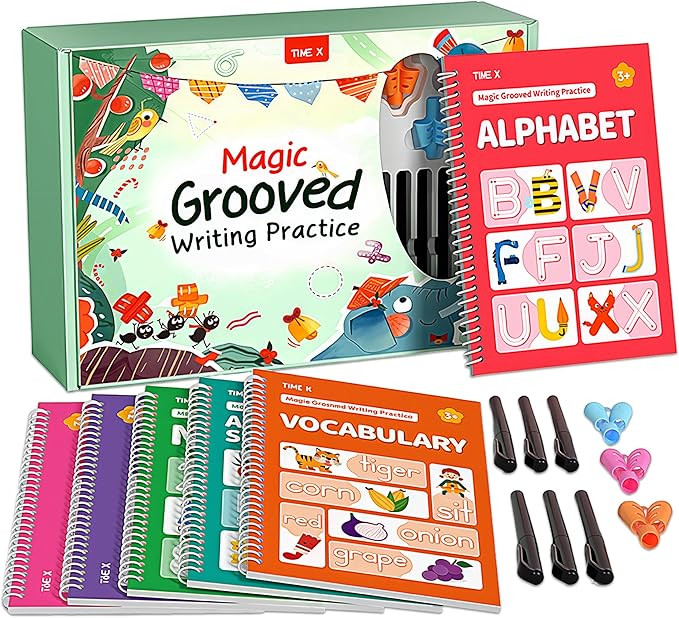 TIME X Magic Grooved Writing Practice Books, Reusable Handwriting Practice Books, Groove Workbook... | Amazon (US)
