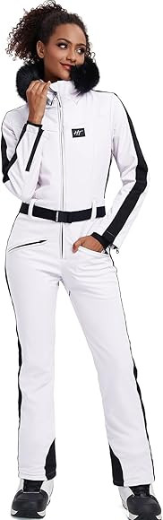 Women's Ski Suit One Piece Snowsuits Insulated Waterproof Windproof Slim Winter Outdoor Onesies S... | Amazon (US)